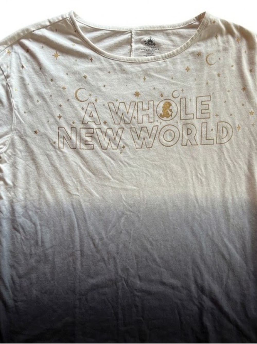 Disney Aladdin A Whole New World Dip Dye High Low Shirt Size L